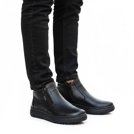 Botas de invierno de piel con cremallera para hombre®