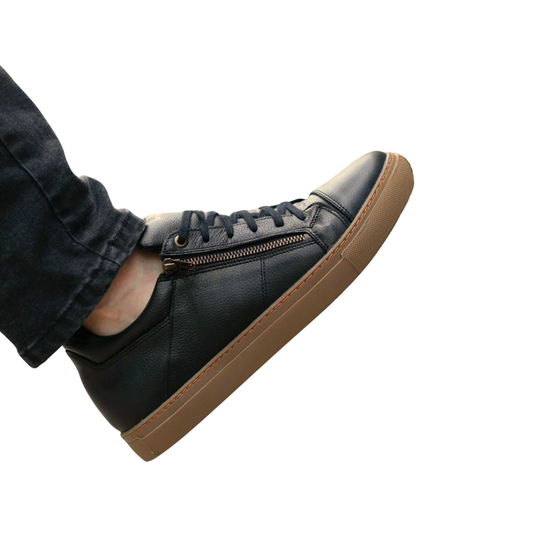 Zapatillas de cuero con cremallera