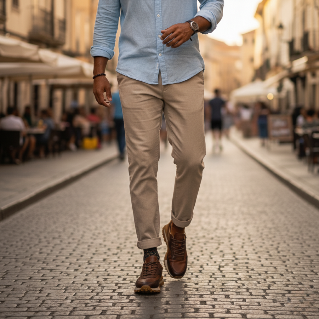 Zapato formal con estilo deportivo y suela dura para hombre®