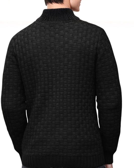 Prenda de Punto Premium con Cuello Elevado y Estructura Reforzada Para Hombre