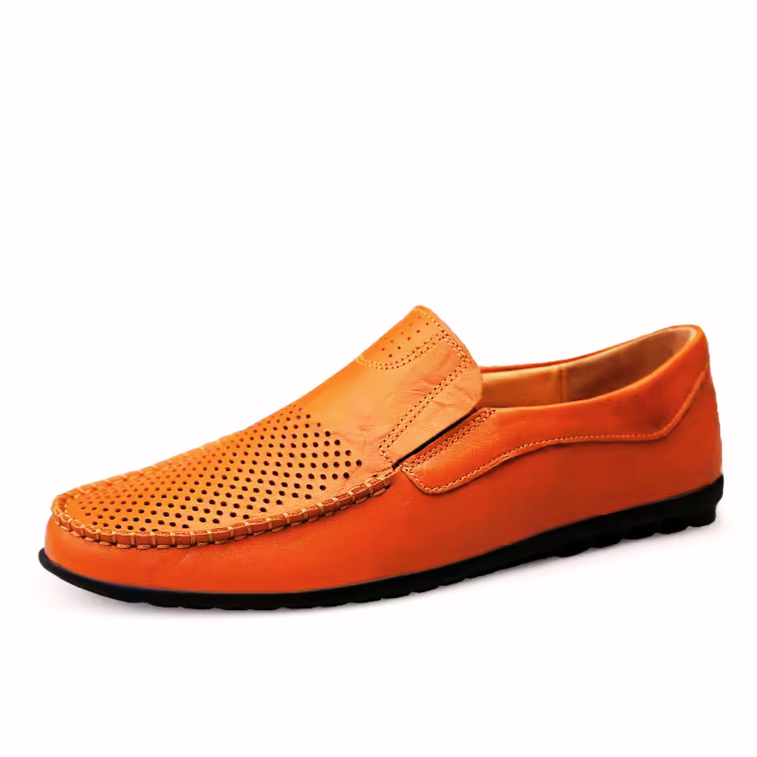 Mocasines casuales de cuero con diseño transpirable y suela ergonómica