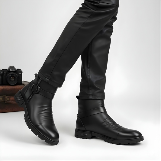 Botas de cuero con estilo elegante y moderno para hombre
