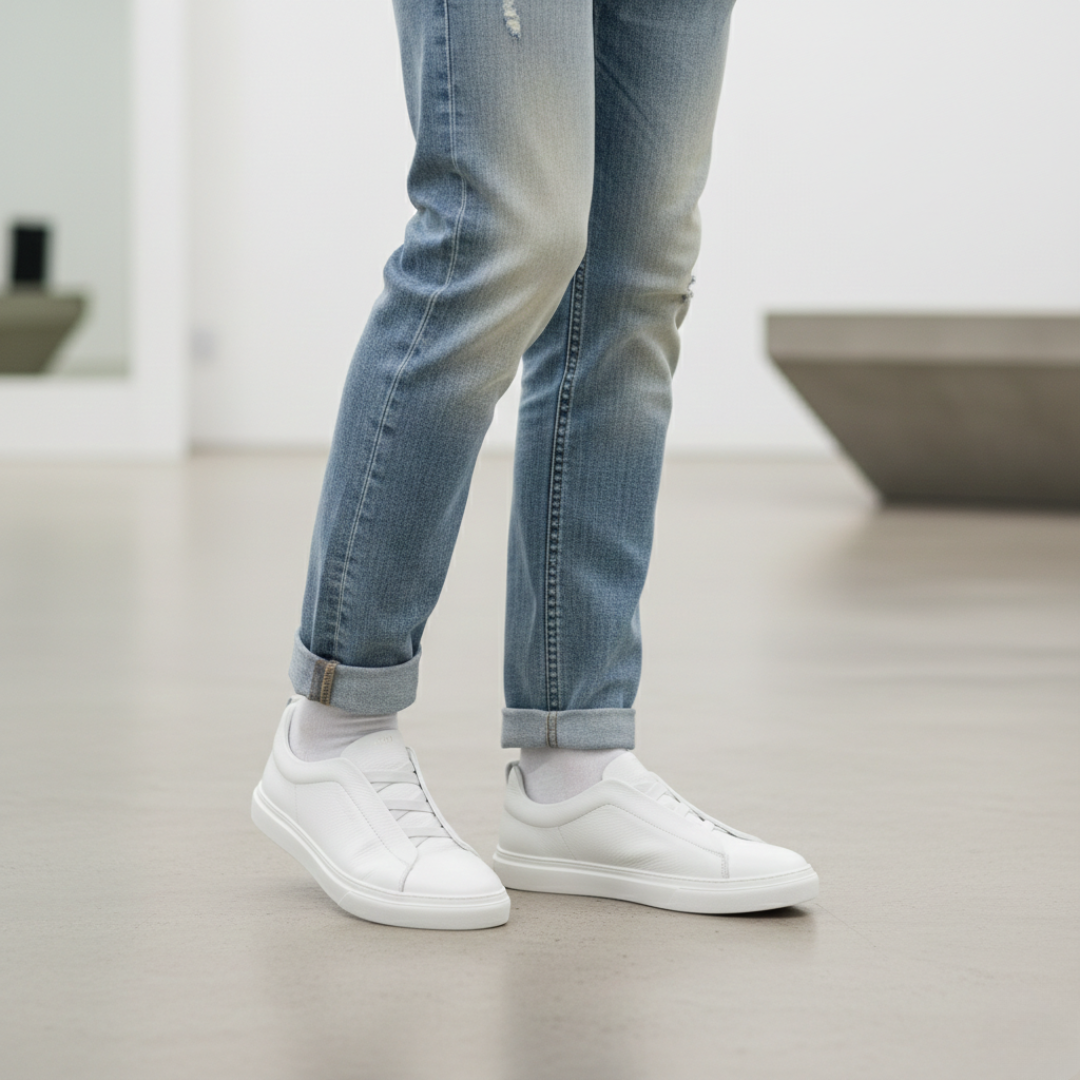 Zapatilla Casual de Piel con Elástico®