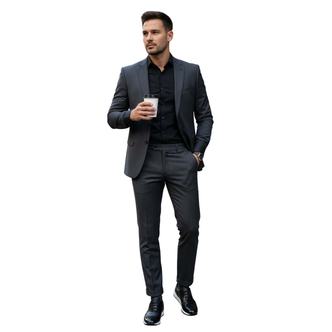 Zapato de Vestir Casual en Bitono Negro