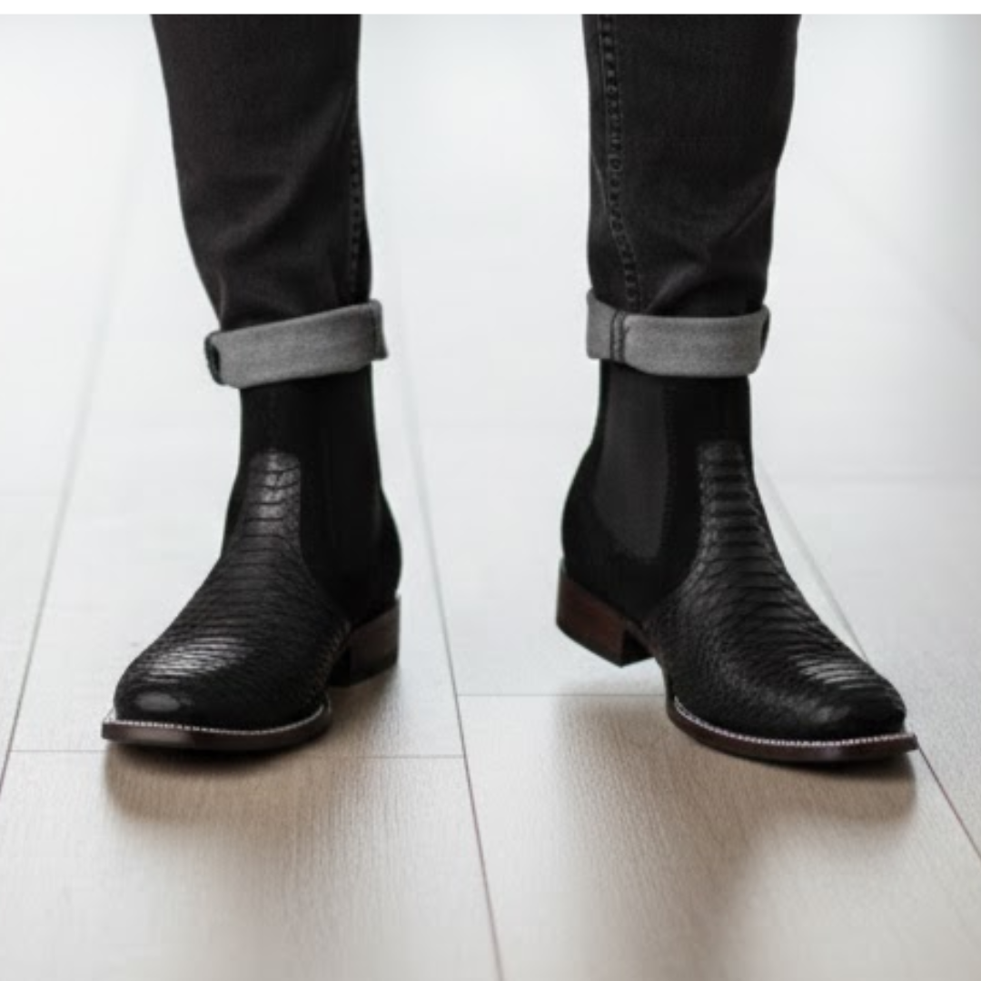 Bota de Estilo Vaquero con Textura y Diseño Anatómico Para Hombre®