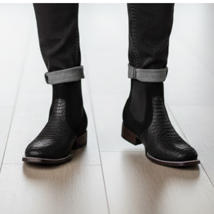 Bota de Estilo Vaquero con Textura y Diseño Anatómico Para Hombre®