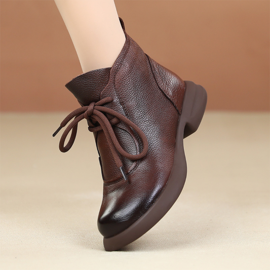 Botines de piel natural con tacón para mujer®