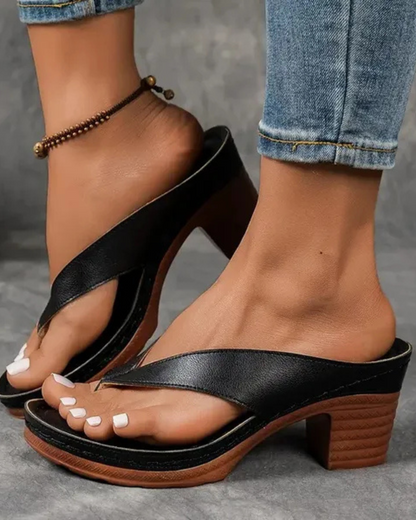 Sandalias femeninas de tacón grueso con tiras cruzadas, elegancia y estabilidad®