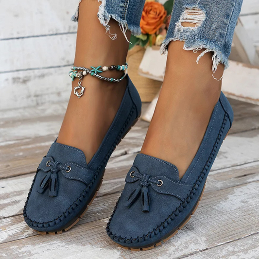 Mocasines de mujer suaves y cómodos de estilo vintage con cordones