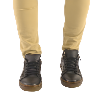 Zapatillas de cuero con cremallera