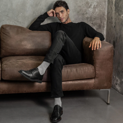 Calzado Ejecutivo Diseño Clásico en Cuero Negro Para Hombre®