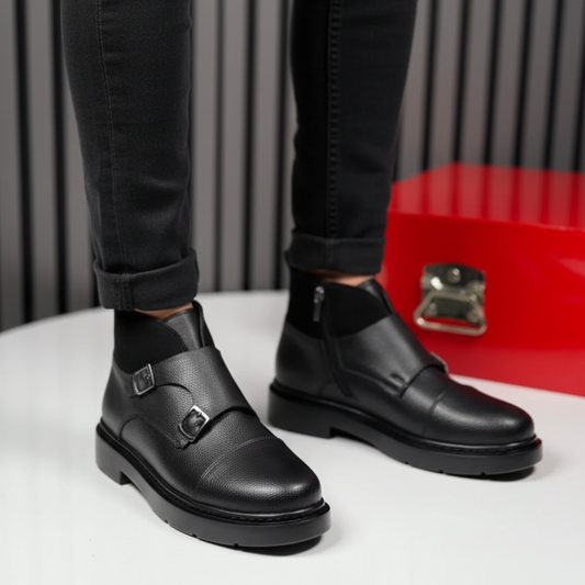 Botas Chelsea de Piel con Hebilla Italiana y Suela de EVA®