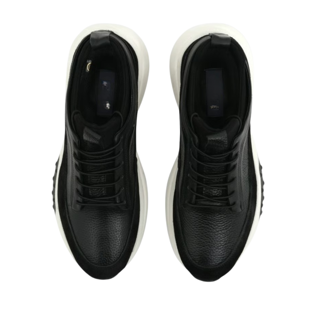 Sneakers de Piel Auténtica con Suela Elevada Para Hombre