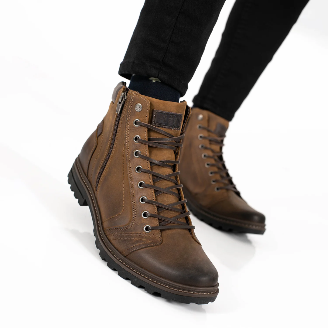 Botas Robustas con Diseño en Cuero Para Hombre®