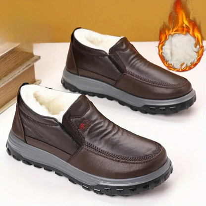 Mocasines ergonómicos de cuero para hombre con forro polar®