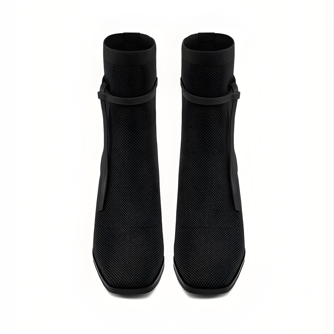 Botines AmberGlow de Tacón con Punta Cuadrada Para Mujer