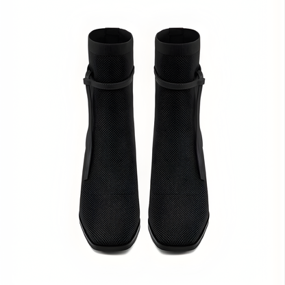 Botines AmberGlow de Tacón con Punta Cuadrada Para Mujer