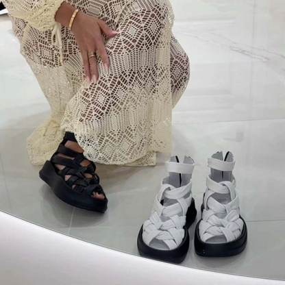 Sandalias de plataforma tejidas con suela suave®