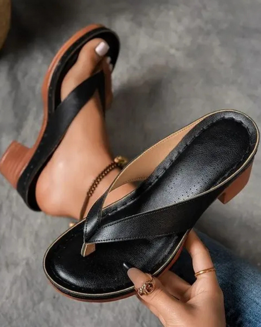 Sandalias femeninas de tacón grueso con tiras cruzadas, elegancia y estabilidad®