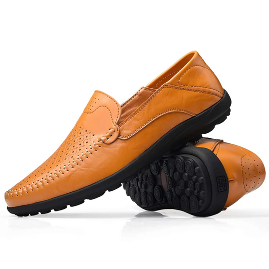 Mocasines casuales de cuero con diseño transpirable y suela ergonómica