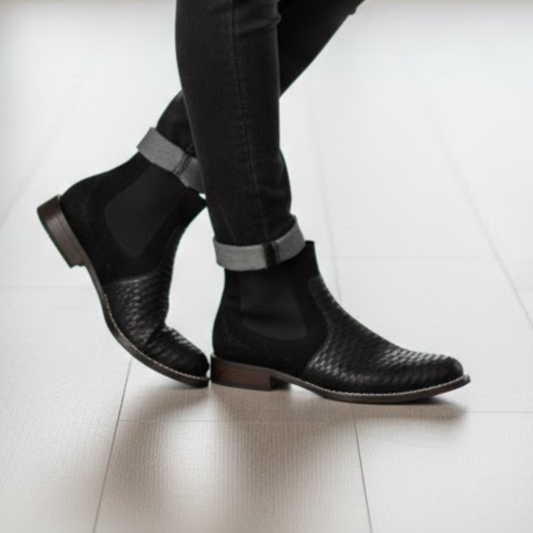 Bota de Estilo Vaquero con Textura y Diseño Anatómico Para Hombre®