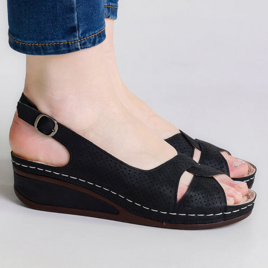 Sandalias Ligeras en Cuero con Suela Ergonómica para Mujer