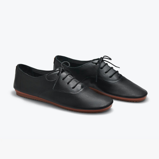 Zapatos de cuero con suela baja para mujer