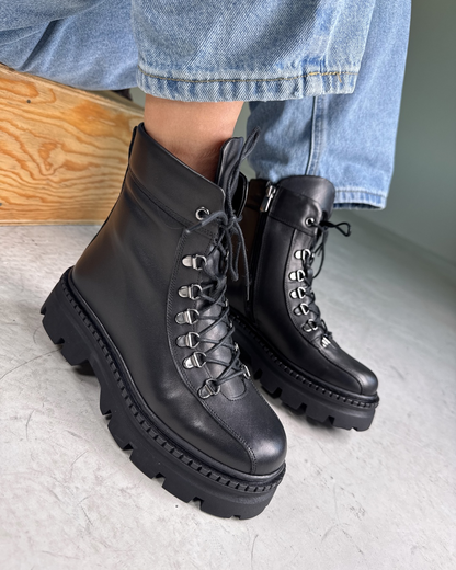 Botas con tacón alto y forro polar para mujer