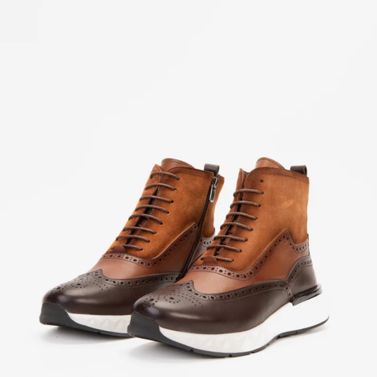 Bota casual de estilo brogue con diseño híbrido para hombre