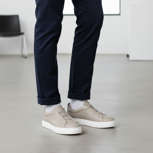 Zapatilla Casual de Piel con Elástico®