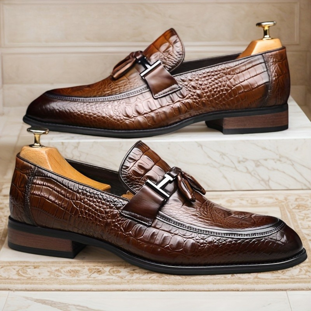 Mocasines Ergonómicos de cuero con diseño texturizado para hombre®