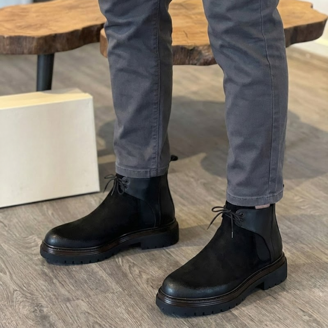 Botas masculinas de ante auténtico con suela de máxima adherencia para hombre®