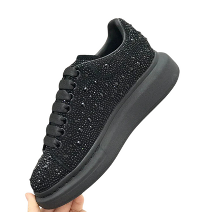Zapatos cómodos con diamantes y suela alta