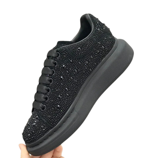 Zapatos cómodos con diamantes y suela alta