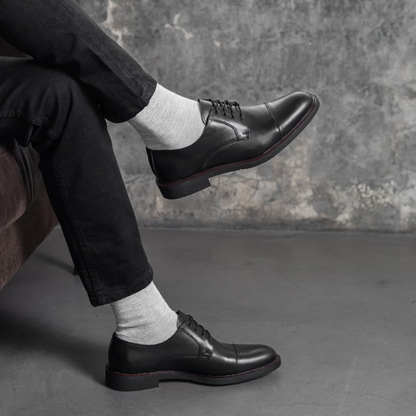 Calzado Ejecutivo Diseño Clásico en Cuero Negro Para Hombre®