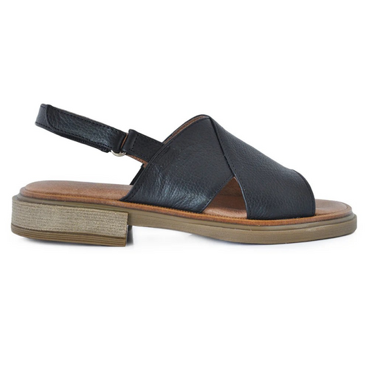 Sandalias de piel bicolor