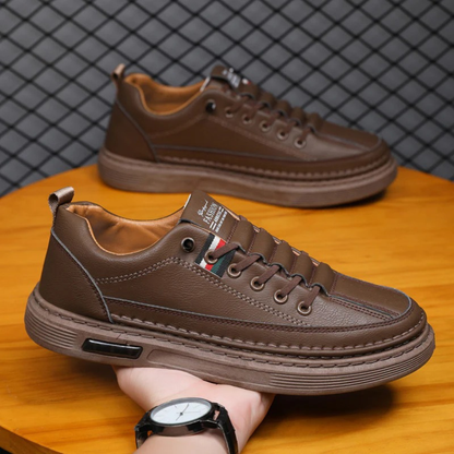 Zapatillas casuales de cuero genuino con suela flexible para hombre®