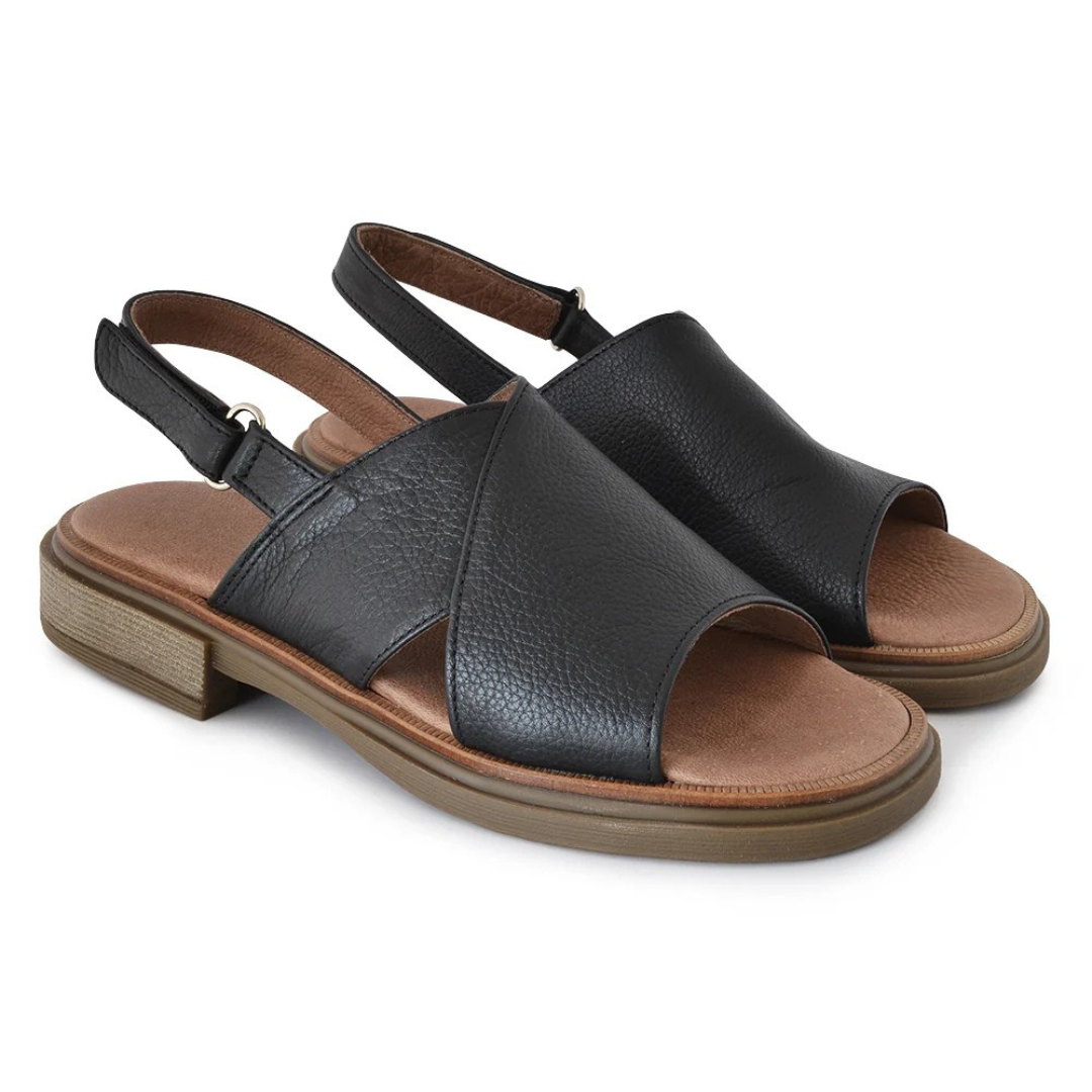 Sandalias de piel bicolor