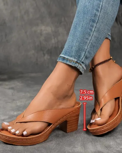 Sandalias de tacón grueso para mujer