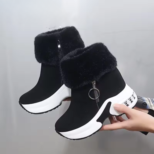 Botines de Tobillo con Plataforma y Forro Suave Para Mujer