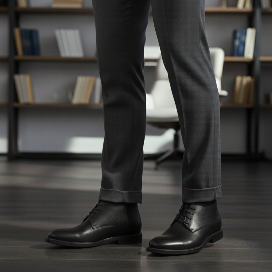 Bota de cuero con elástico lateral para hombre®