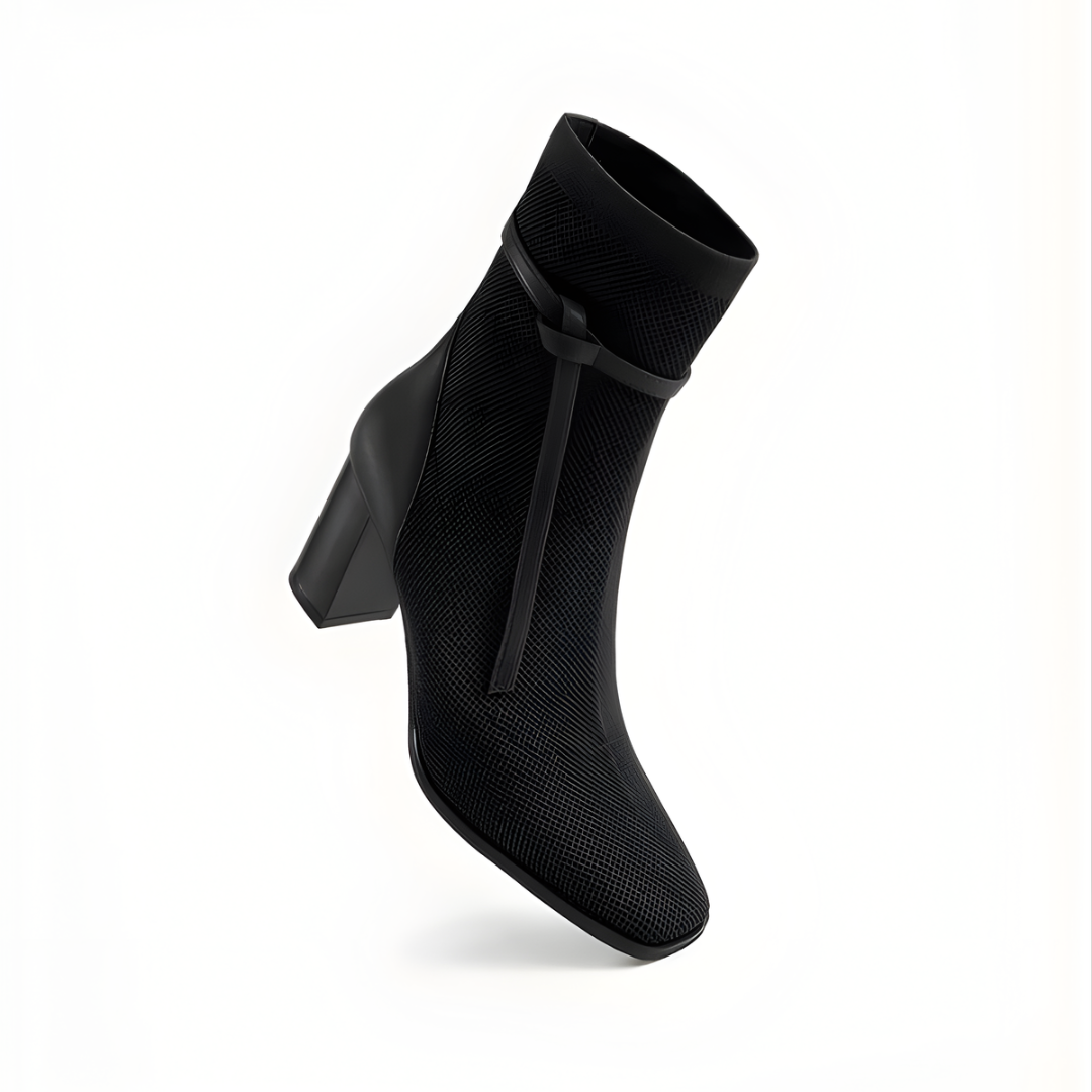 Botines AmberGlow de Tacón con Punta Cuadrada Para Mujer