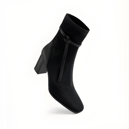 Botines AmberGlow de Tacón con Punta Cuadrada Para Mujer