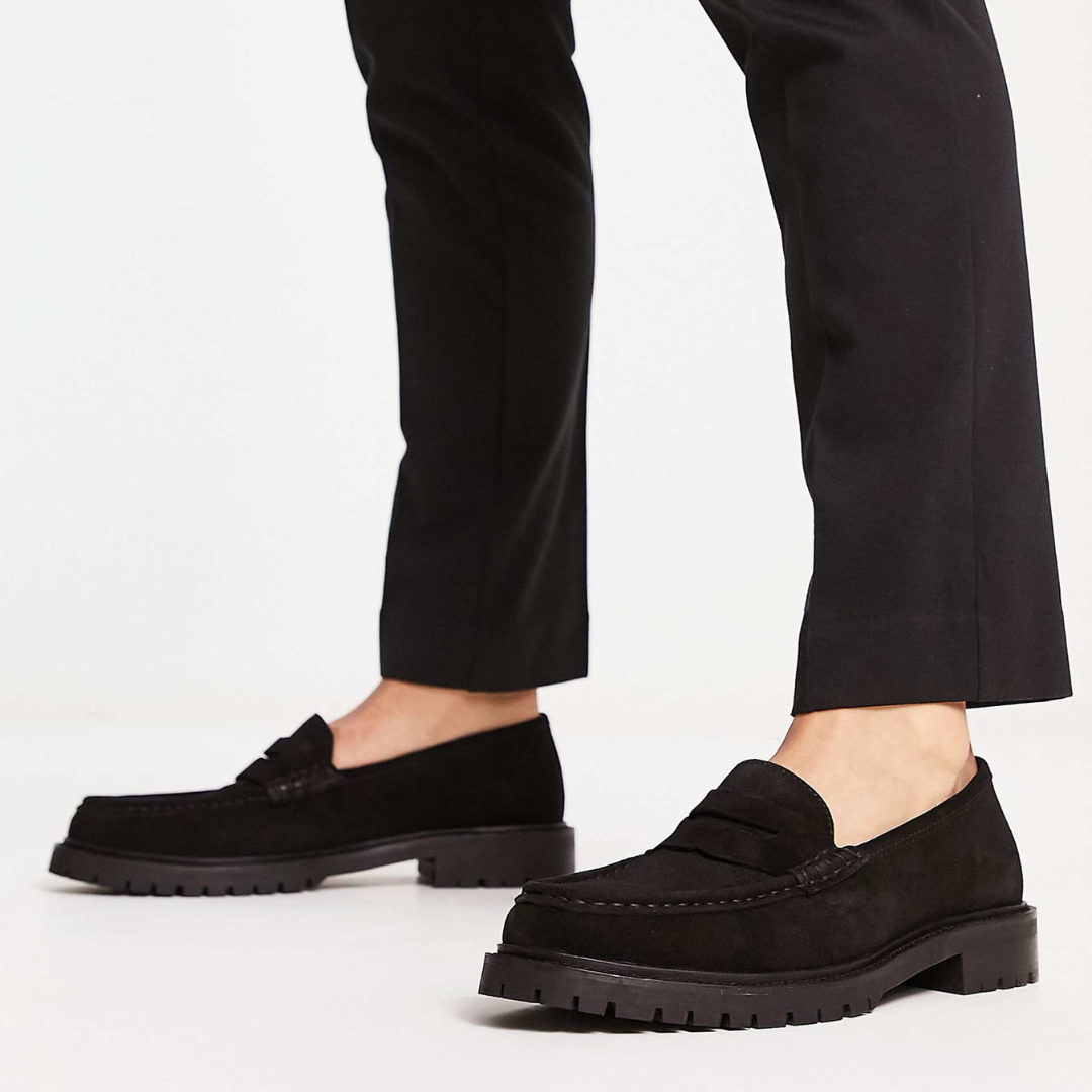 Elegante mocasines de ante para hombre