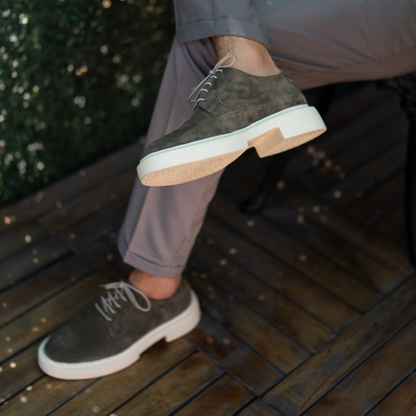 Zapatos casuales con tacon bajo y cordones para hombre