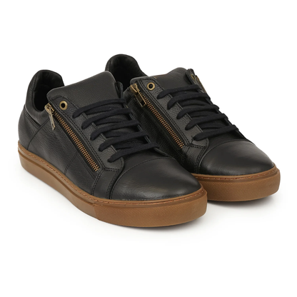 Zapatillas de cuero con cremallera