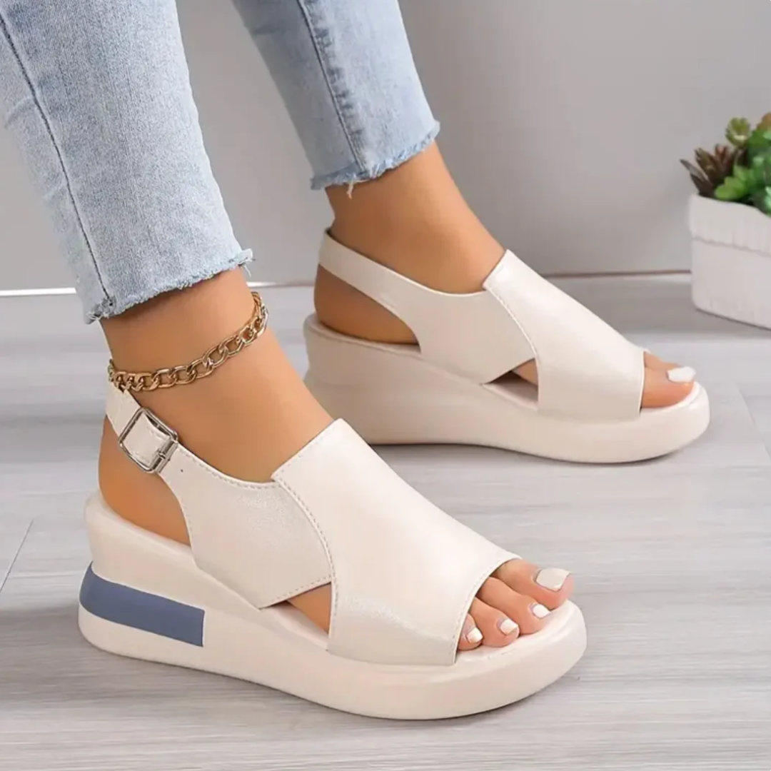 Sandalias Ortopédicas Abiertas con Plataforma y Doble Ajuste