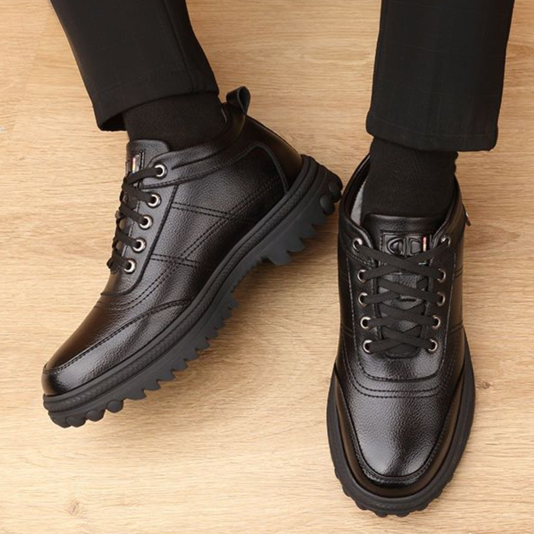 Zapatos de invierno de piel con suela de máxima adherencia para hombre