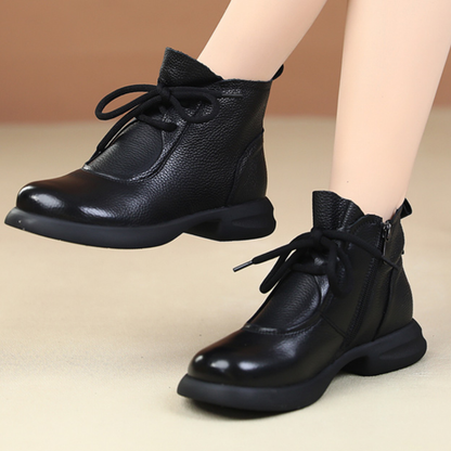 Botines de piel natural con tacón para mujer®