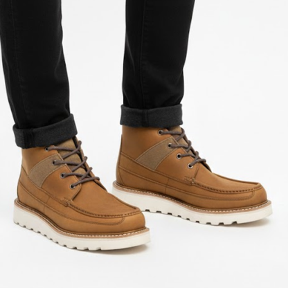 Calzado Estilo Bota Urbana en Cuero Genuino con Acabado Artesanal Para Hombre®